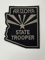 Arizona "STATE TROOPER" Shoulder Patch - SUBDUED Black / Grey